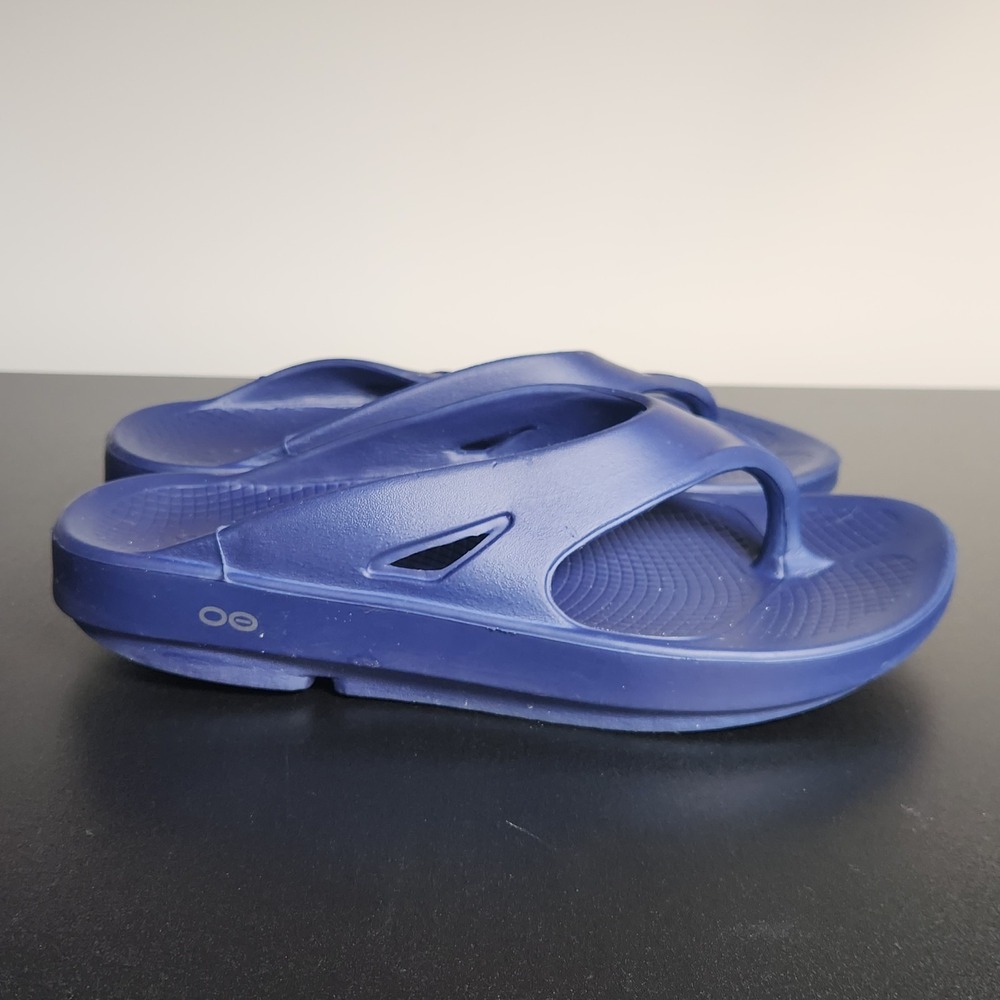 OOFOS Original Recovery Sandals Mens 8 Womens 11 Blue Flip Flop Thong Shoes